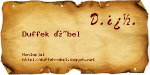 Duffek Ábel névjegykártya